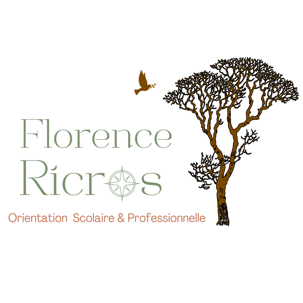 Logo coloré de Florence Ricros conseillère d’orientation sur fond transparent