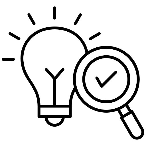 Logo représentant la clarté avec une loupe et une ampoule