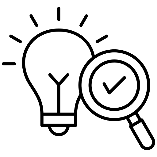 Logo représentant la clarté avec une loupe et une ampoule